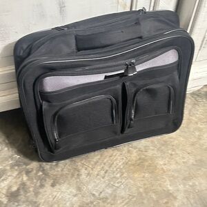Classic Black Men's Soft Carry On Rolling Business Briefcase